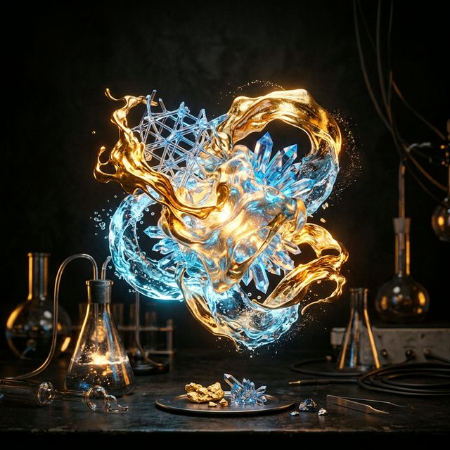 Silizium Gold und Reinstwasser Fusion